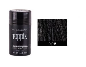 TOPPIK טופיק סיבי שיער צבע שחור | 12 גרם