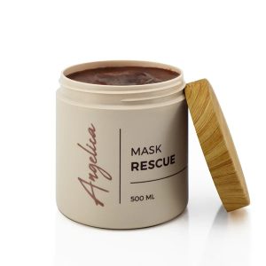 ANGELICA אנג'ליקה | מסכת הזנה רסקיו חום כהה לשיער עבה, מקורזל ויבש מאד | 500 מ"ל