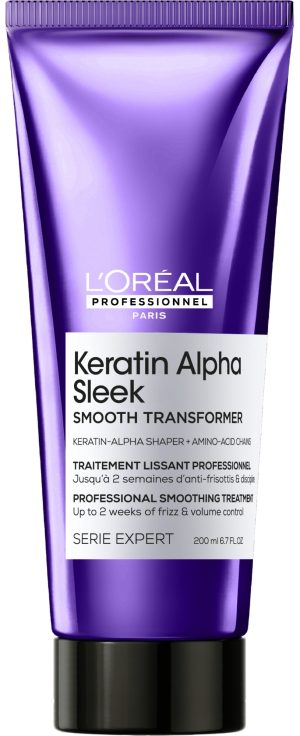 LOREAL לוריאל SERIE EXPERT | קרטין אלפא סליק Keratin Alpha Sleek שמפו מקצועי ללא סולפט להחלקה ושליטה בפריזיות | 500 מ”ל